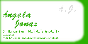angela jonas business card