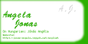 angela jonas business card